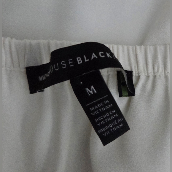 White House Black Market Off-Shoulder Top With Floral Embroidered Sleeves Size M - Picture 11 of 12